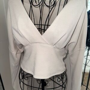 Free People Cream V-Neck Women's Top